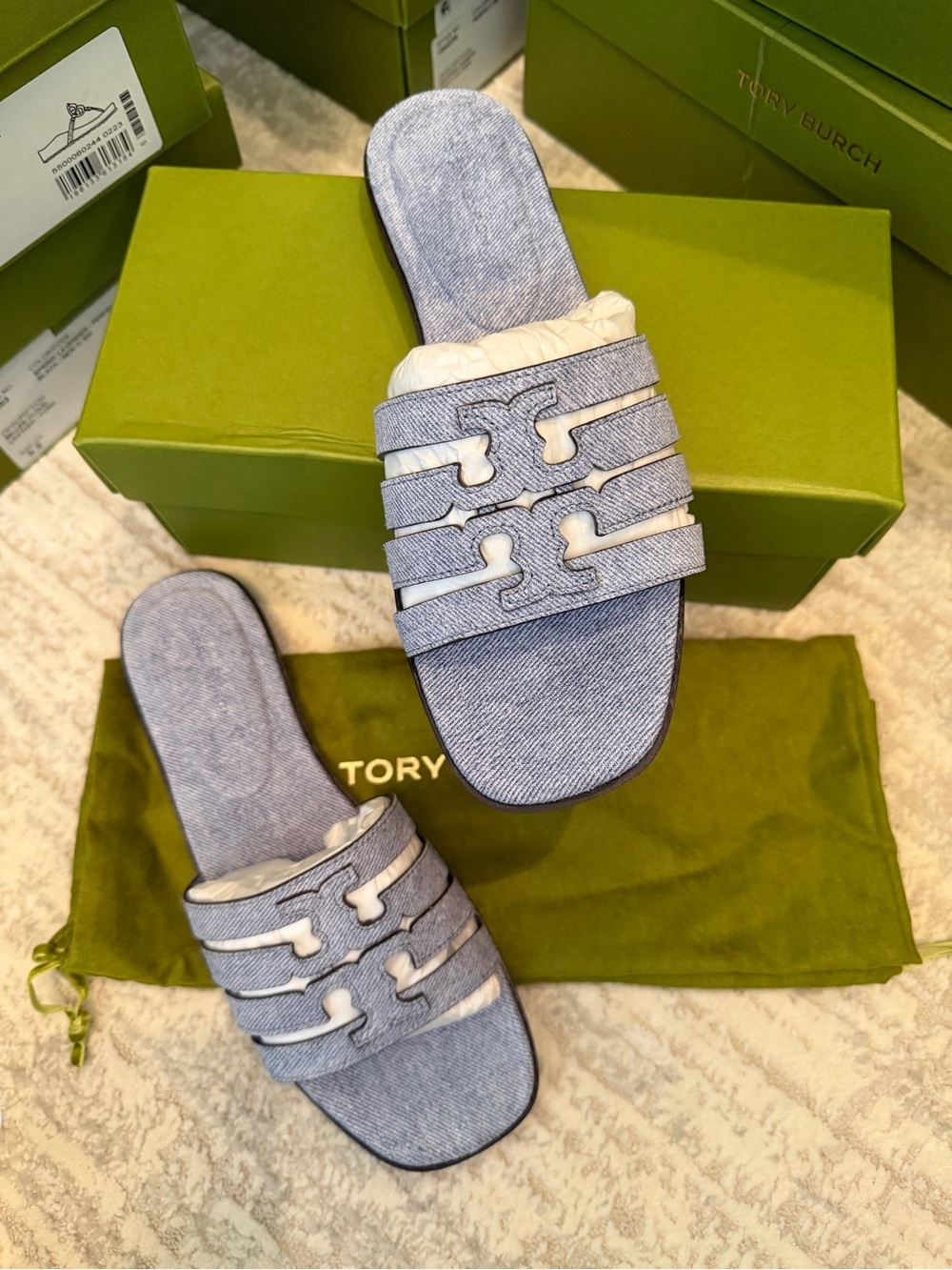 Tory Burch Denim Ines Slide Sandals